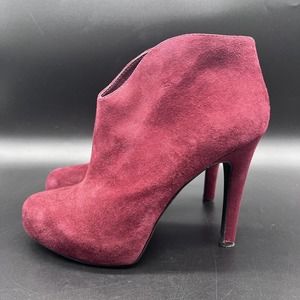 Jessica Simpson Arriel Women’s Size 8 Suede Ankle Dress Boots Burgundy Booties￼